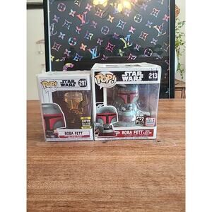 Funko Pop! Star Wars #213 #297 Boba Fett w Slave Gold Set Of 2